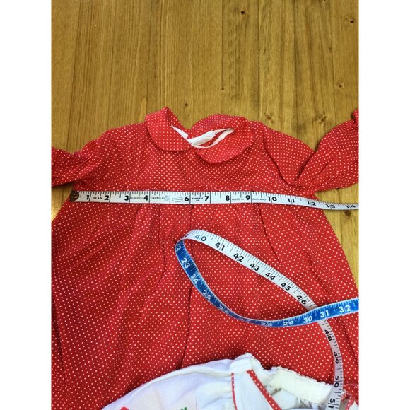 Vintage Nannette Girls Pinafore Dress Peter Pan Collar Embroidered Strawberries - Picture 7 of 8